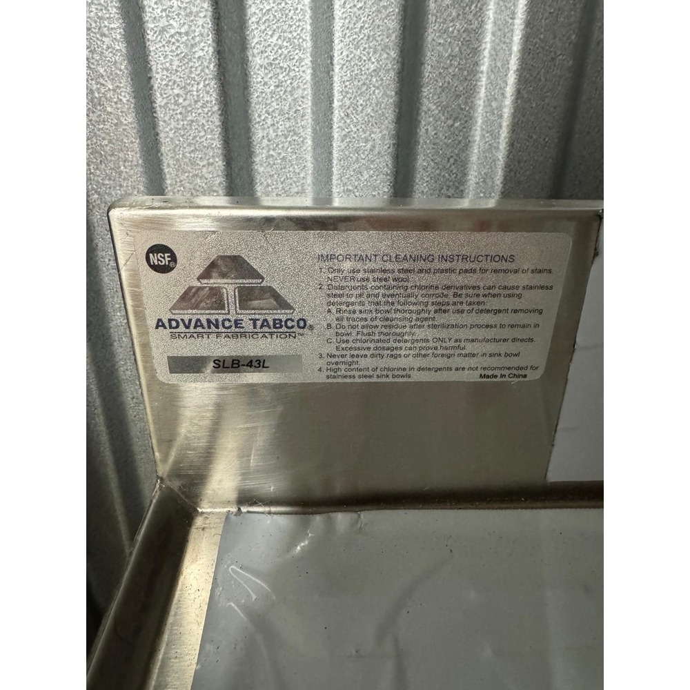 Advance Tabco SLB-43L 3 Compartment Underbar Sink w/ Right Drainboard 48" W - Picture 7 of 7